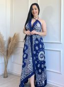 vestido indiano azul