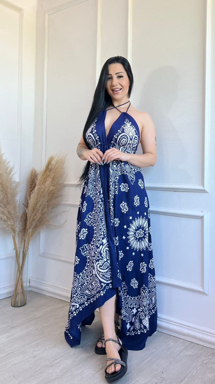 vestido indiano azul