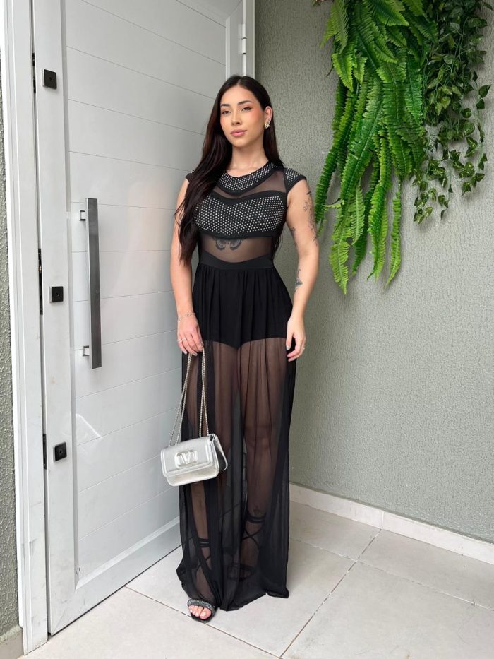 vestido glamour preto manga vestido glamour preto manga